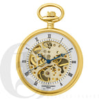 Gold Open Face Charles Hubert Pocket Watch & Chain #3801 - Executive Gift Shoppe