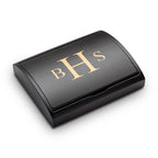 Roman Monogram Laser Engraved Three Piece Black & Silver Pen & Pencil Gift Set