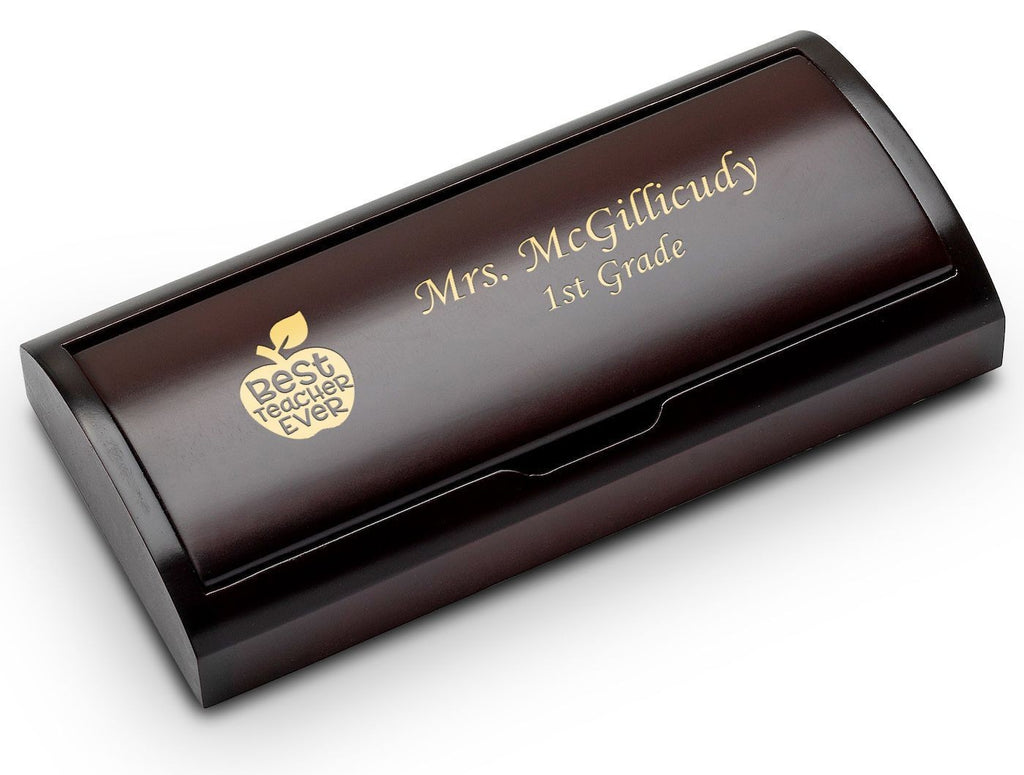 Best Teacher Ever Personalized Two Piece Pen Set with Wood Box