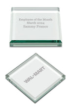 Jade Glass Square Paperweight with Free Laser Engraving