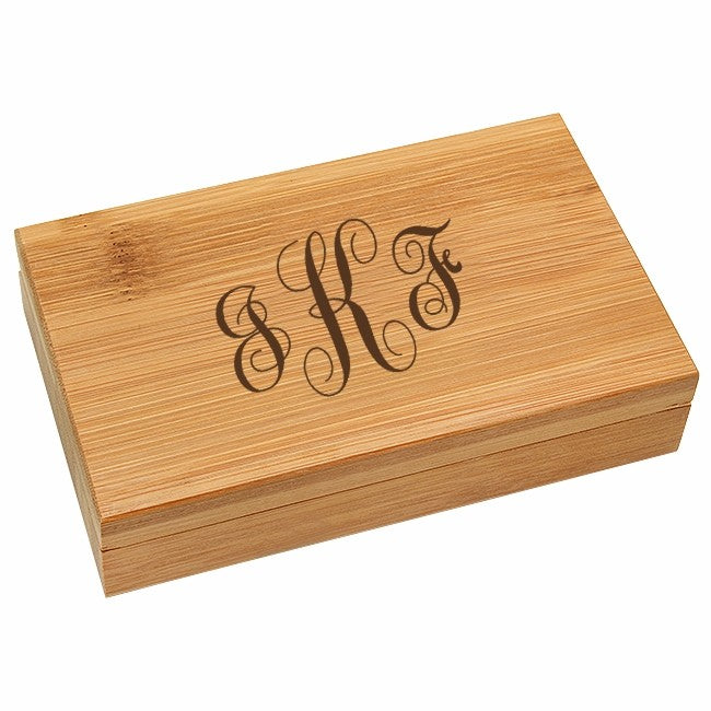 Script Monogram Bamboo 2 Piece Wine Tool Set