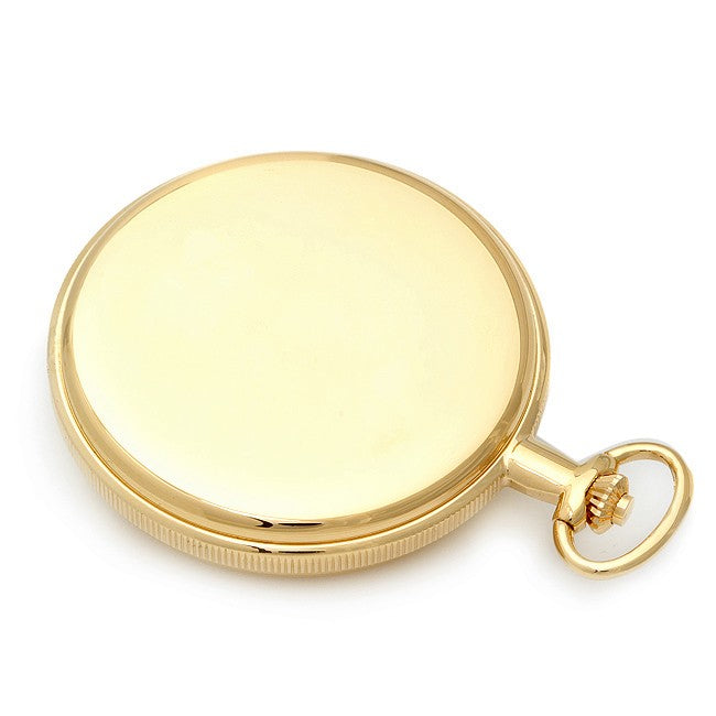 Polished Gold Mechanical Pocket Watch & Chain - Executive Gift Shoppe