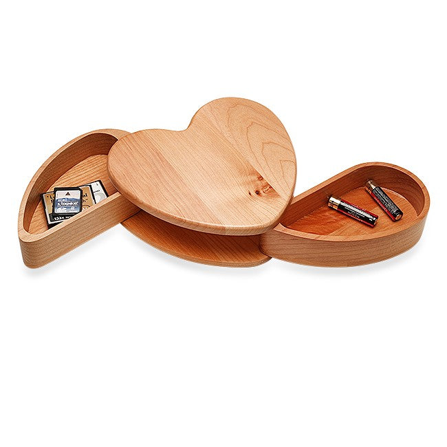 Heart Design Personalized Maple Keepsake Box