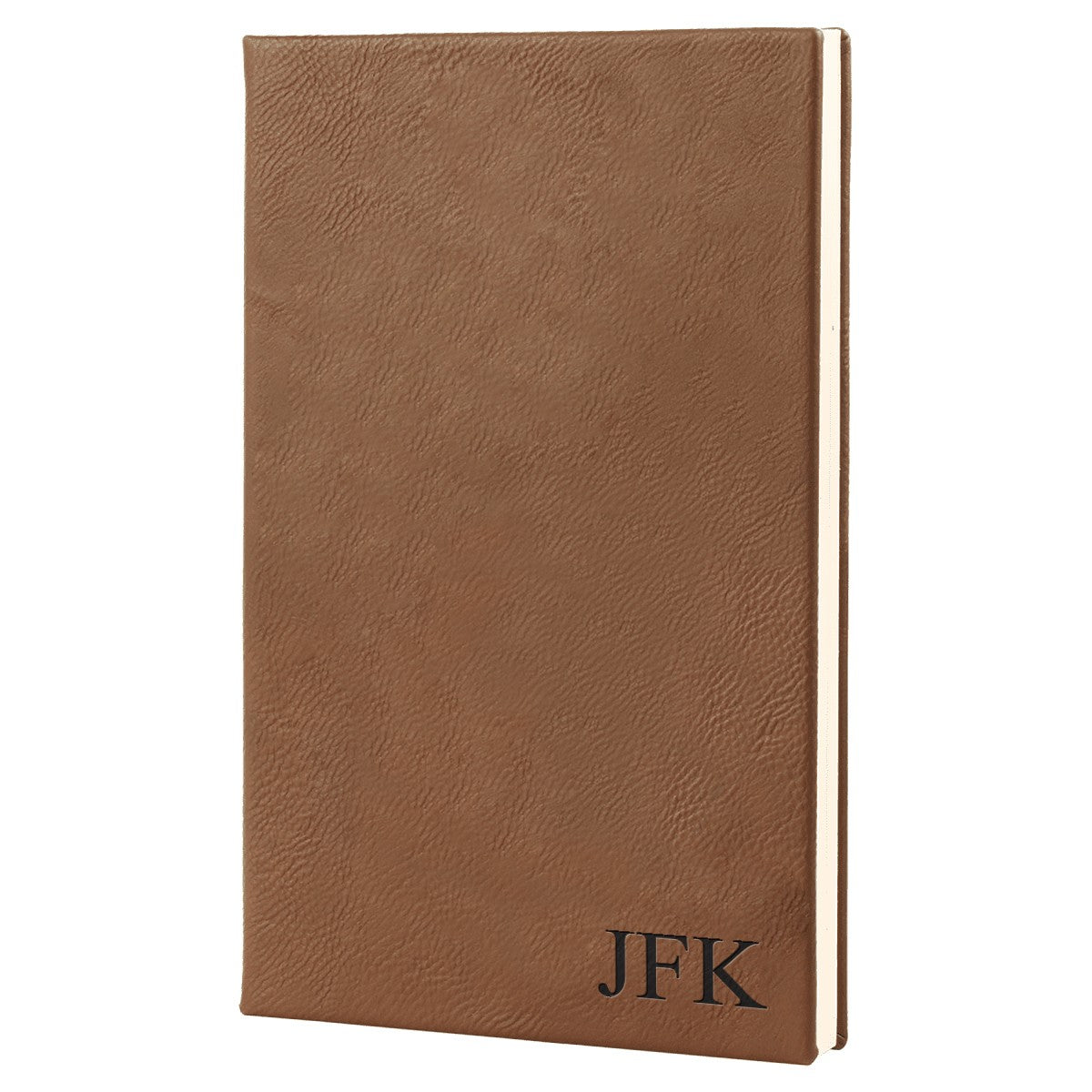 Dark Brown Journal with Black Satin Bookmark with Personalized Initials