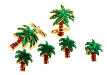 Palm Tree Cufflink & Stud Set