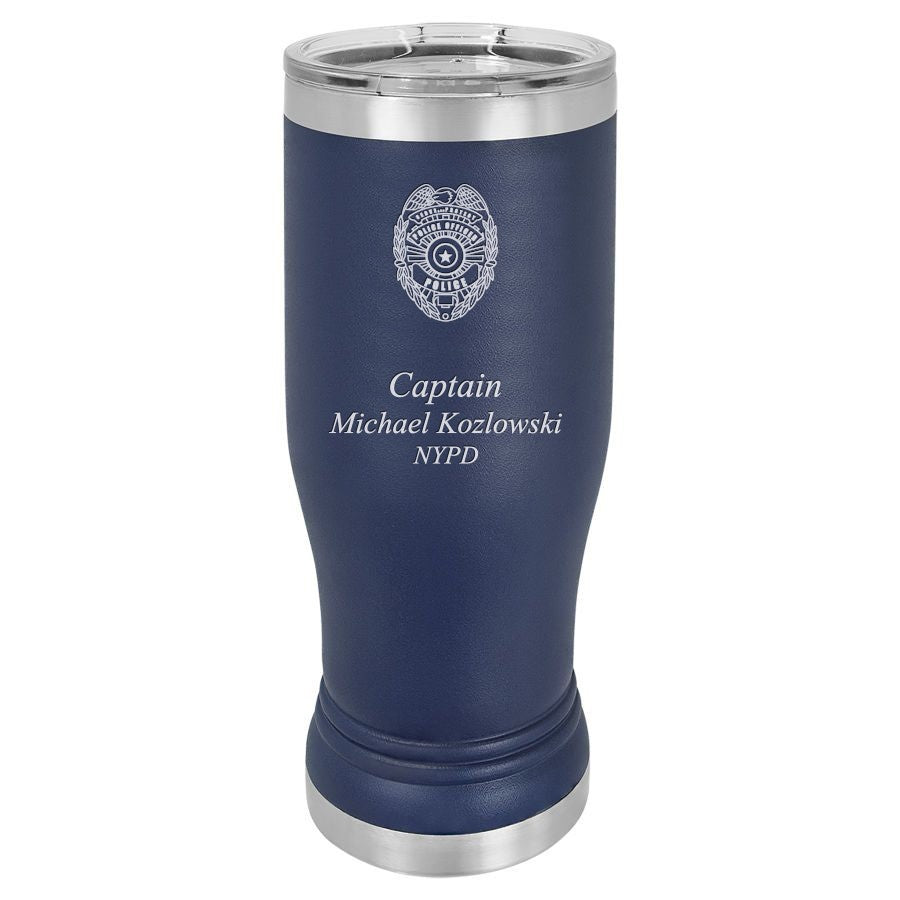 Police Officer's Personalized Polar Camel Stainless Steel Pilsner Glass