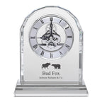 Bull & Bear Solid Crystal Personalized Quartz Clock With Arched Top