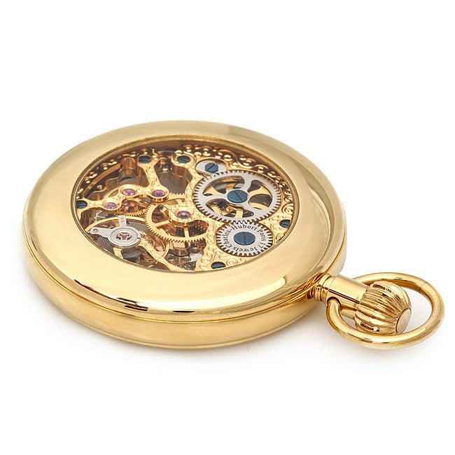 Open Face Gold Charles Hubert Pocket Watch and Chain #3566 - Executive Gift Shoppe