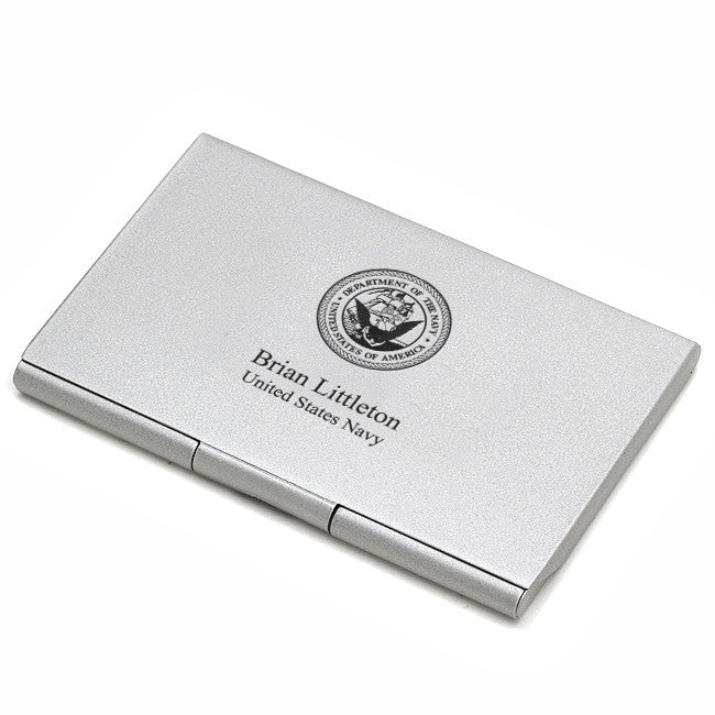 US Navy Engraved Business Card Case - Executive Gift Shoppe