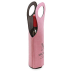 Full Name Monogram Pink Leatherette Wine Carrier
