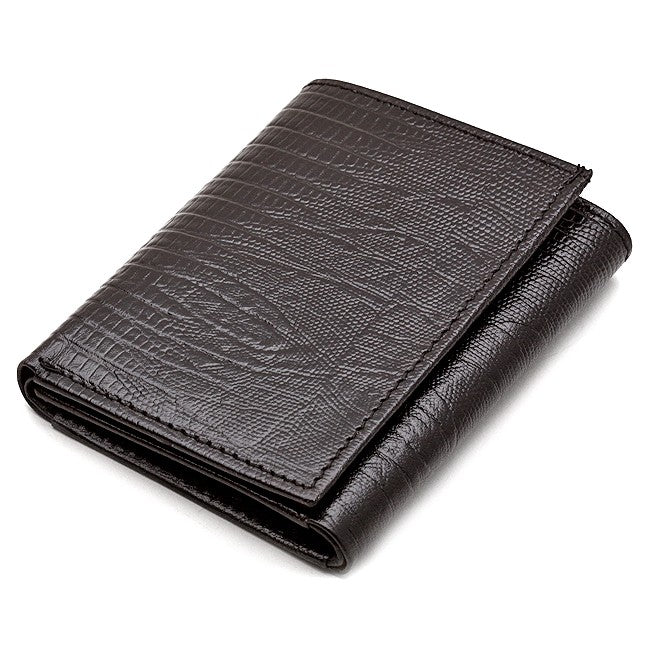 Men's Trifold Lizard Print Italian Leather Wallet