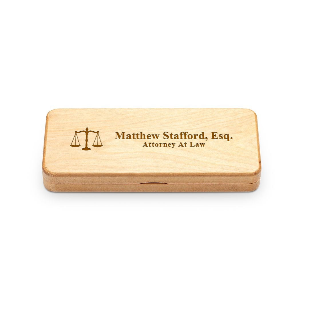 Elegance Collection Maple Wood Personalized Pen & Pencil Set for Lawyers