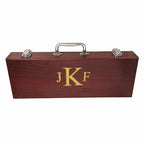 Roman Monogram  Rosewood Barbecue Set