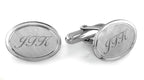 Sterling Silver Two Tone Collection Engravable Cufflinks