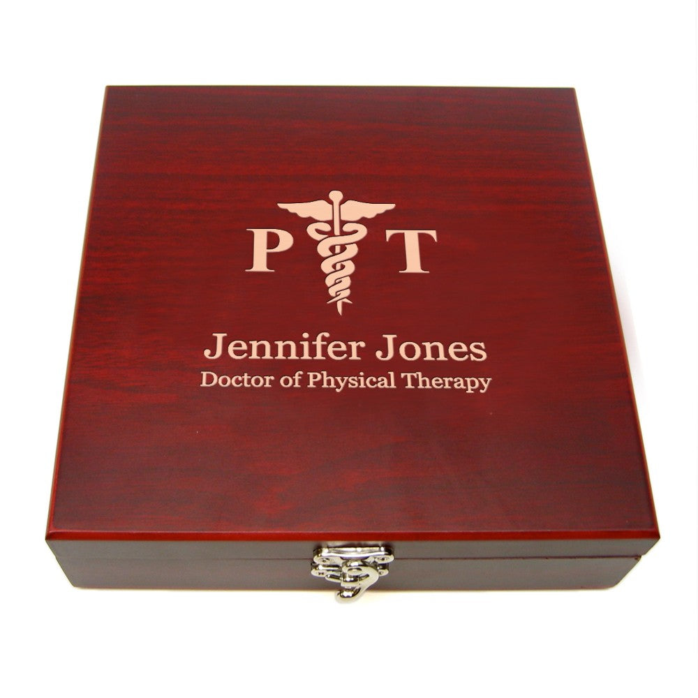 Physical Therapist's Engraved Flask & Gaming Set