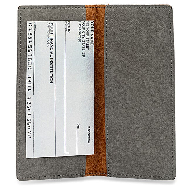 Full Name Monogram Gray Checkbook Cover
