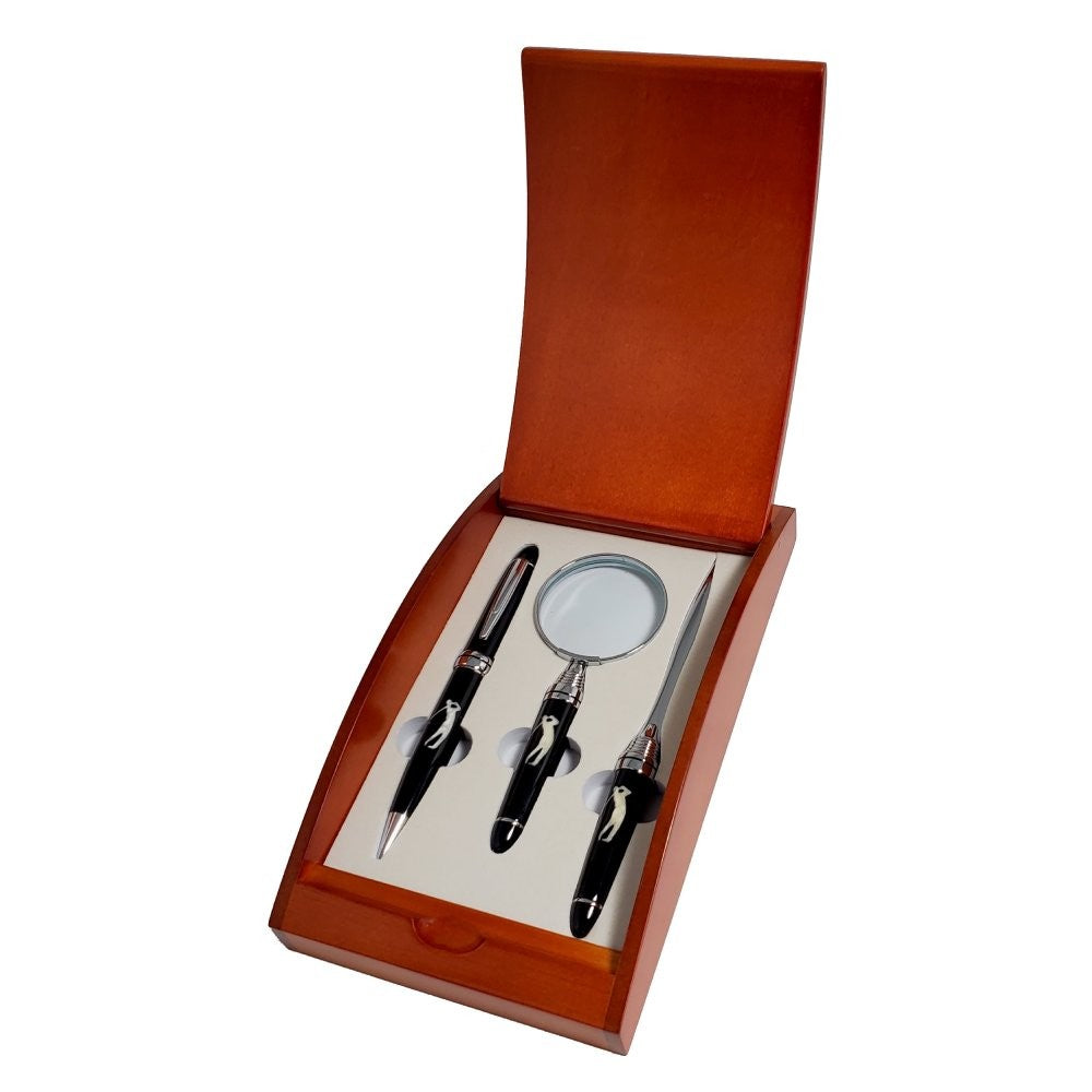 Par 3 Magnfiying Glass, Pen & Letter Opener Gift Set