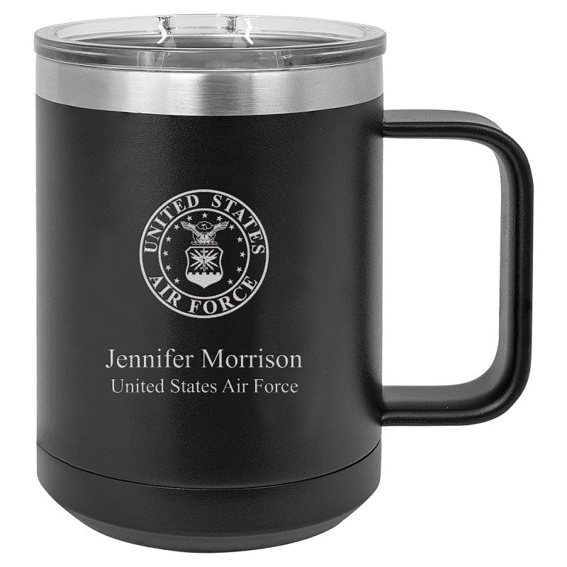 United States Air Force Emblem Personalized Insulated Polar Camel Coffee Mug
