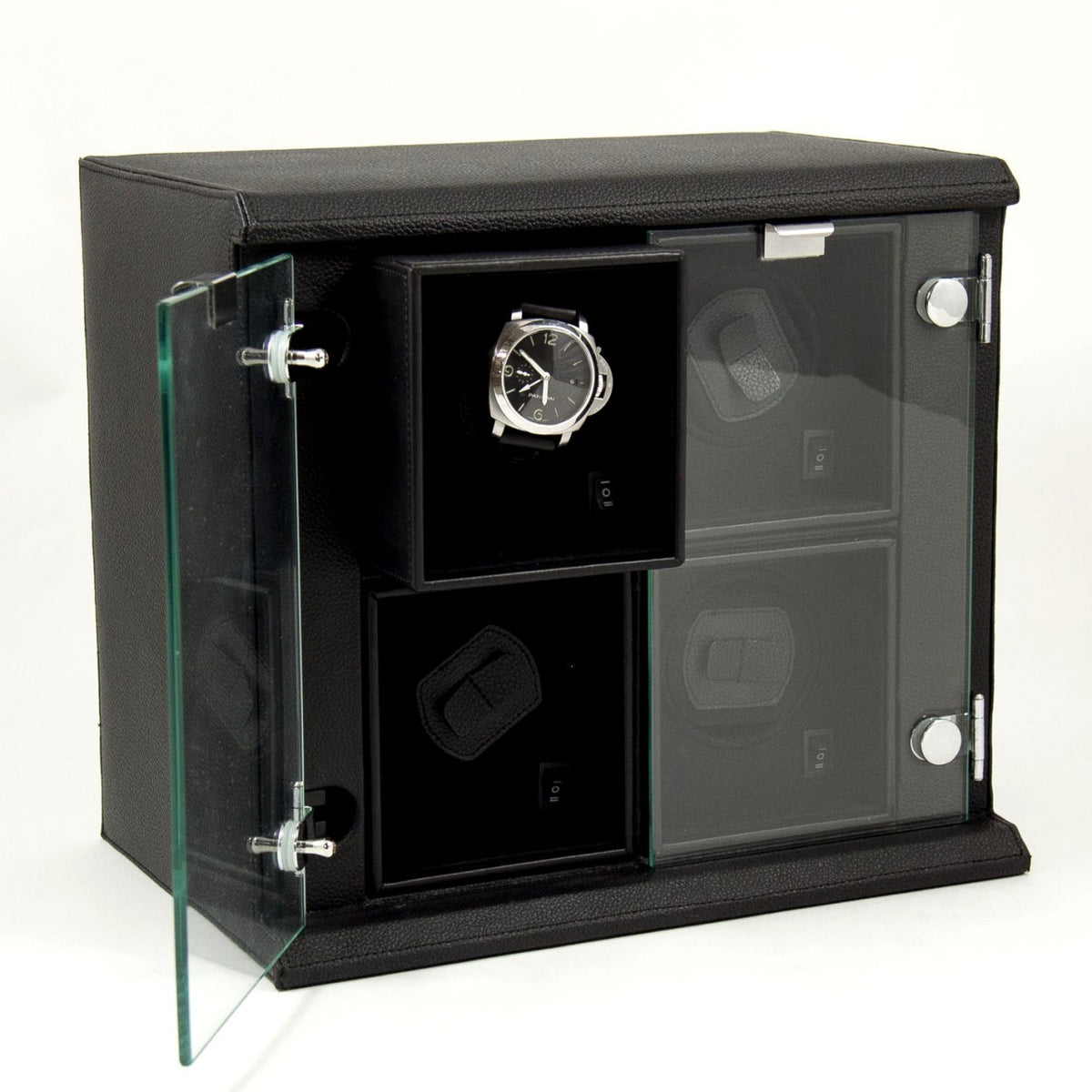 Quadruple Watch Winder With Removable Individual Winders