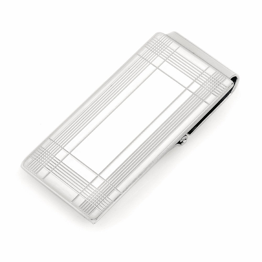 Sterling Silver Tartan Plaid Hinged Money Clip - Executive Gift Shoppe