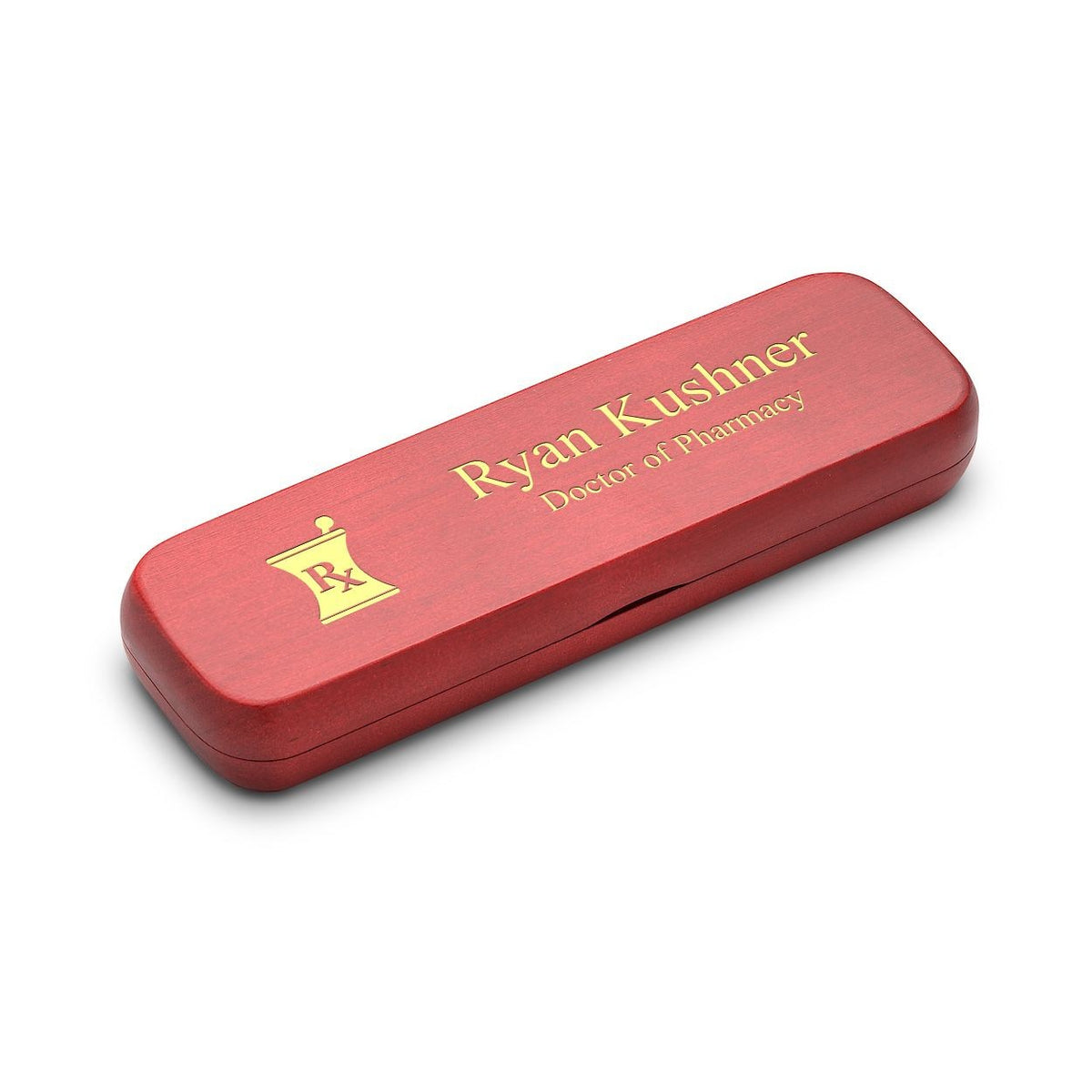 Pharmacist Theme Personalized Cherry Finish Pen and Pencil Set with Custom Engraving