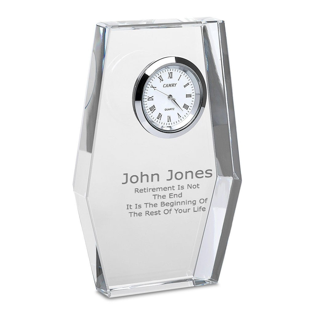 Distinuished Collection Personalized Crystal Desk Clock